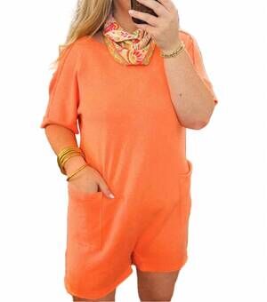 NEW NEWME women's alex romper in coral